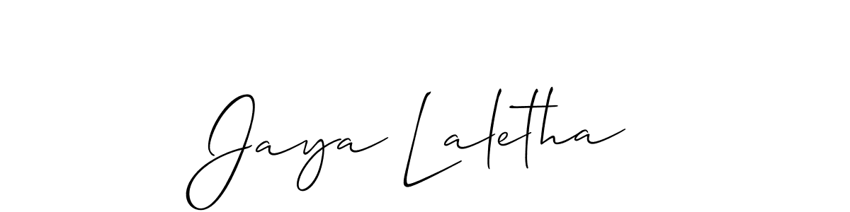 How to make Jaya Laletha signature? Allison_Script is a professional autograph style. Create handwritten signature for Jaya Laletha name. Jaya Laletha signature style 2 images and pictures png