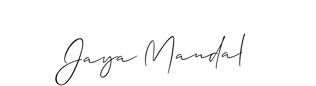 How to make Jaya Mandal name signature. Use Allison_Script style for creating short signs online. This is the latest handwritten sign. Jaya Mandal signature style 2 images and pictures png