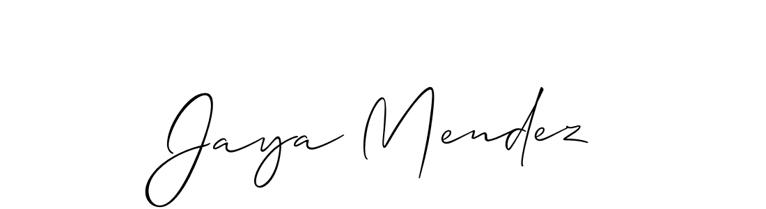 Jaya Mendez stylish signature style. Best Handwritten Sign (Allison_Script) for my name. Handwritten Signature Collection Ideas for my name Jaya Mendez. Jaya Mendez signature style 2 images and pictures png