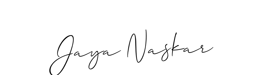 Design your own signature with our free online signature maker. With this signature software, you can create a handwritten (Allison_Script) signature for name Jaya Naskar. Jaya Naskar signature style 2 images and pictures png