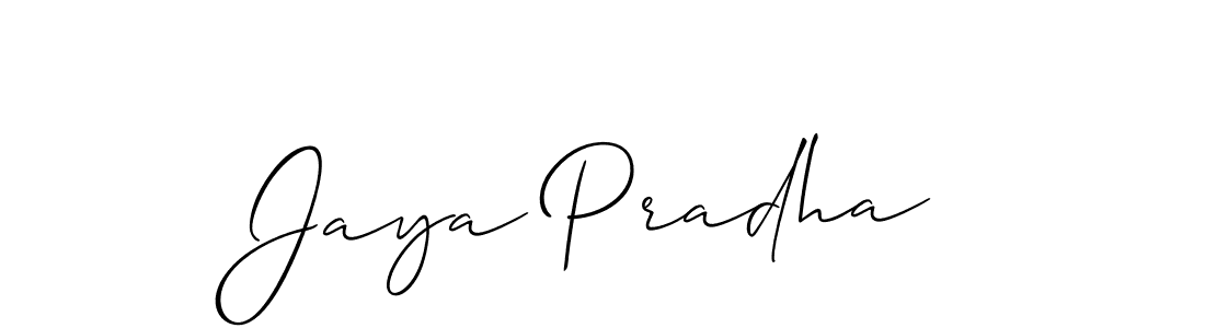 You should practise on your own different ways (Allison_Script) to write your name (Jaya Pradha) in signature. don't let someone else do it for you. Jaya Pradha signature style 2 images and pictures png