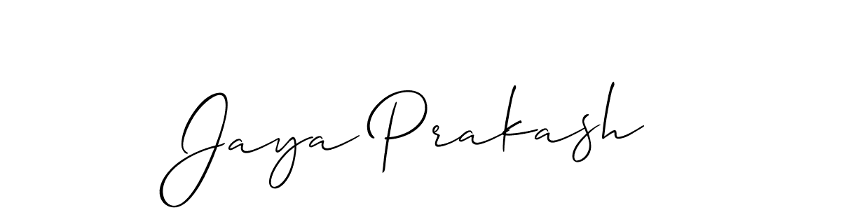 How to make Jaya Prakash name signature. Use Allison_Script style for creating short signs online. This is the latest handwritten sign. Jaya Prakash signature style 2 images and pictures png