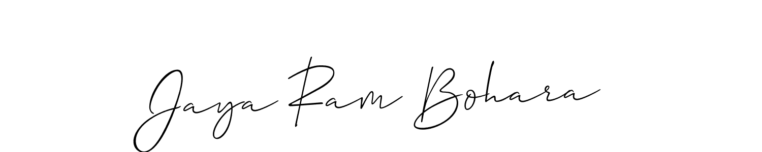 Allison_Script is a professional signature style that is perfect for those who want to add a touch of class to their signature. It is also a great choice for those who want to make their signature more unique. Get Jaya Ram Bohara name to fancy signature for free. Jaya Ram Bohara signature style 2 images and pictures png