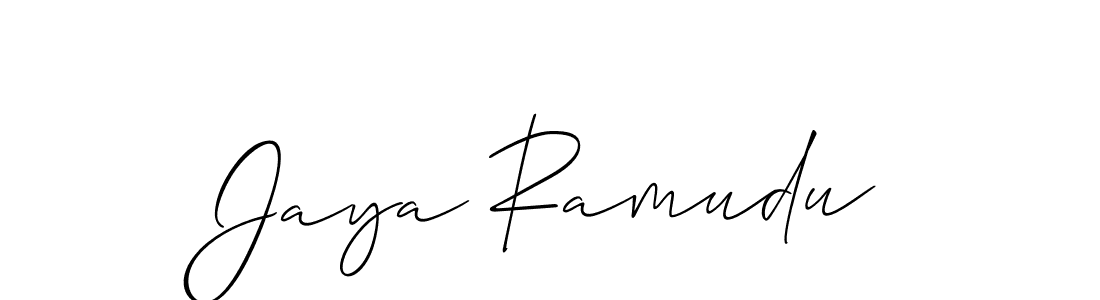 How to make Jaya Ramudu signature? Allison_Script is a professional autograph style. Create handwritten signature for Jaya Ramudu name. Jaya Ramudu signature style 2 images and pictures png