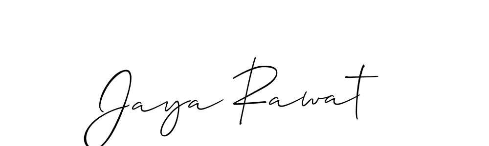 It looks lik you need a new signature style for name Jaya Rawat. Design unique handwritten (Allison_Script) signature with our free signature maker in just a few clicks. Jaya Rawat signature style 2 images and pictures png