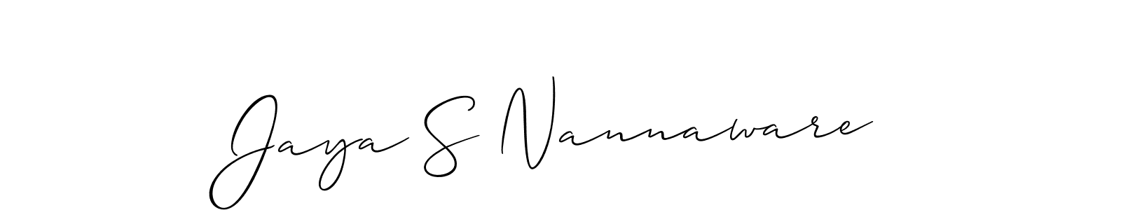 Make a short Jaya S Nannaware signature style. Manage your documents anywhere anytime using Allison_Script. Create and add eSignatures, submit forms, share and send files easily. Jaya S Nannaware signature style 2 images and pictures png