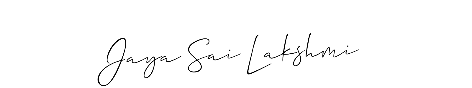 Similarly Allison_Script is the best handwritten signature design. Signature creator online .You can use it as an online autograph creator for name Jaya Sai Lakshmi. Jaya Sai Lakshmi signature style 2 images and pictures png