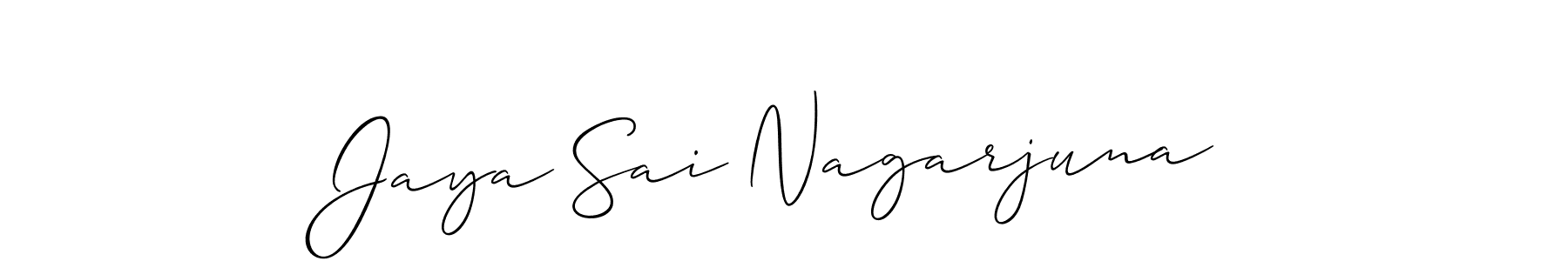 Use a signature maker to create a handwritten signature online. With this signature software, you can design (Allison_Script) your own signature for name Jaya Sai Nagarjuna. Jaya Sai Nagarjuna signature style 2 images and pictures png