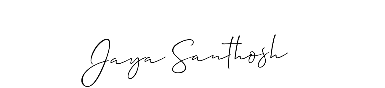 Also You can easily find your signature by using the search form. We will create Jaya Santhosh name handwritten signature images for you free of cost using Allison_Script sign style. Jaya Santhosh signature style 2 images and pictures png
