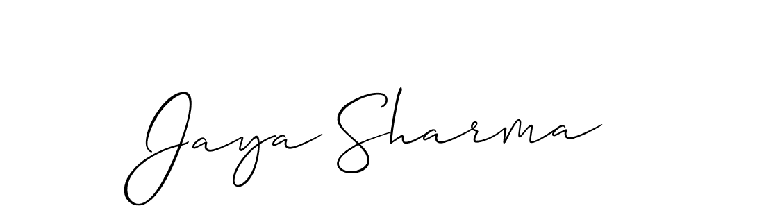 It looks lik you need a new signature style for name Jaya Sharma. Design unique handwritten (Allison_Script) signature with our free signature maker in just a few clicks. Jaya Sharma signature style 2 images and pictures png