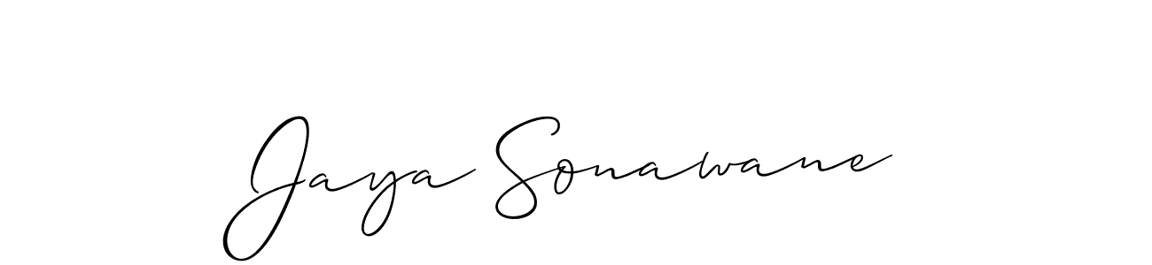 Use a signature maker to create a handwritten signature online. With this signature software, you can design (Allison_Script) your own signature for name Jaya Sonawane. Jaya Sonawane signature style 2 images and pictures png