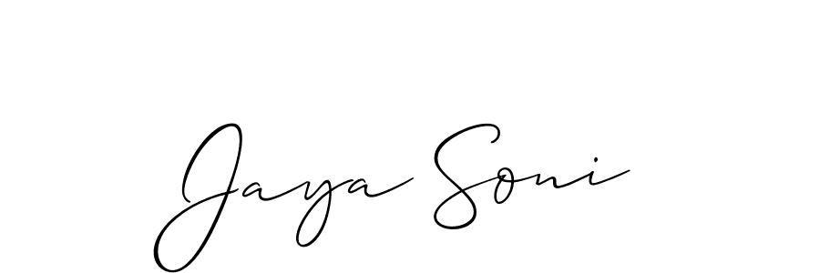 Jaya Soni stylish signature style. Best Handwritten Sign (Allison_Script) for my name. Handwritten Signature Collection Ideas for my name Jaya Soni. Jaya Soni signature style 2 images and pictures png
