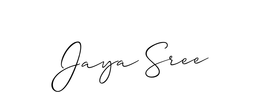 It looks lik you need a new signature style for name Jaya Sree. Design unique handwritten (Allison_Script) signature with our free signature maker in just a few clicks. Jaya Sree signature style 2 images and pictures png