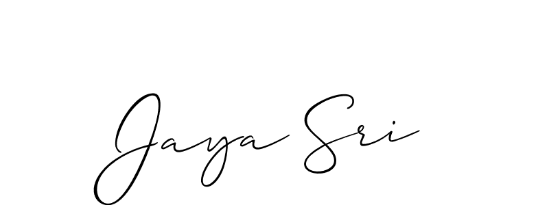 Create a beautiful signature design for name Jaya Sri. With this signature (Allison_Script) fonts, you can make a handwritten signature for free. Jaya Sri signature style 2 images and pictures png