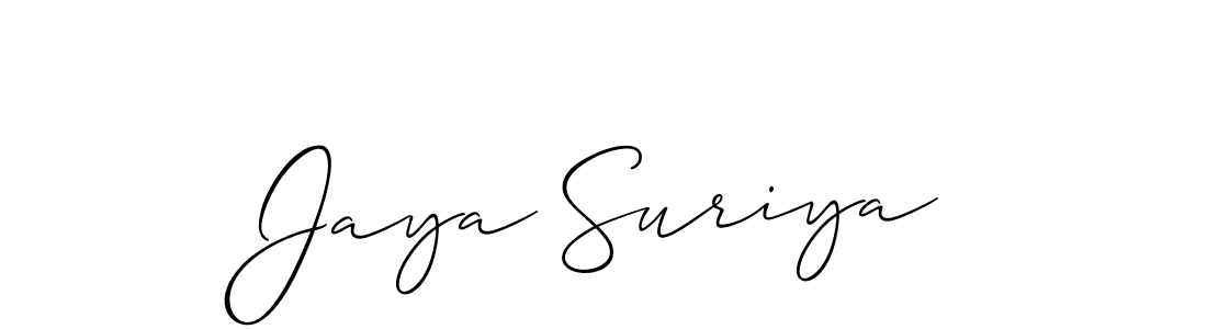 Also You can easily find your signature by using the search form. We will create Jaya Suriya name handwritten signature images for you free of cost using Allison_Script sign style. Jaya Suriya signature style 2 images and pictures png