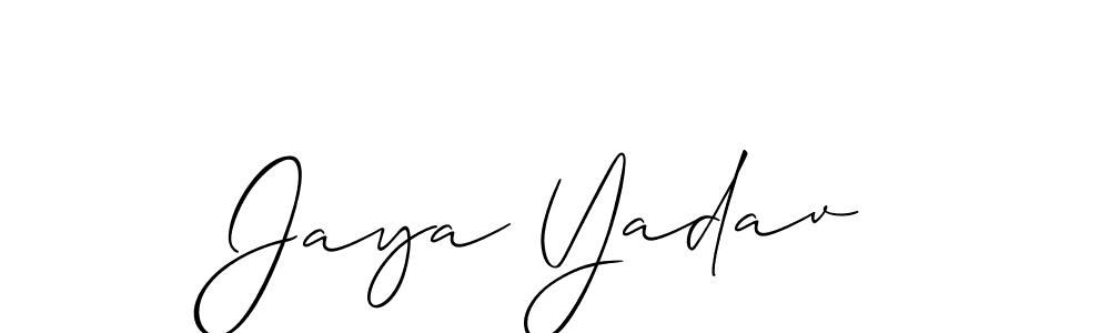 Similarly Allison_Script is the best handwritten signature design. Signature creator online .You can use it as an online autograph creator for name Jaya Yadav. Jaya Yadav signature style 2 images and pictures png