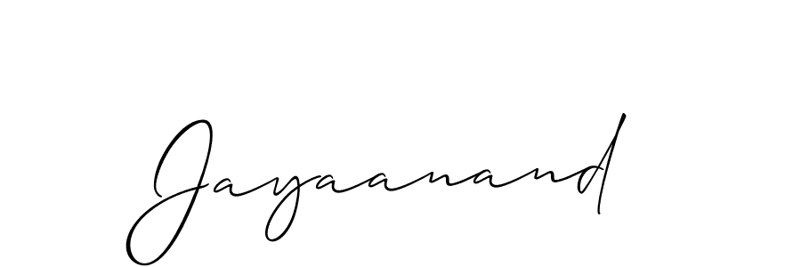 Allison_Script is a professional signature style that is perfect for those who want to add a touch of class to their signature. It is also a great choice for those who want to make their signature more unique. Get Jayaanand name to fancy signature for free. Jayaanand signature style 2 images and pictures png