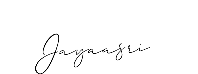 How to make Jayaasri signature? Allison_Script is a professional autograph style. Create handwritten signature for Jayaasri name. Jayaasri signature style 2 images and pictures png