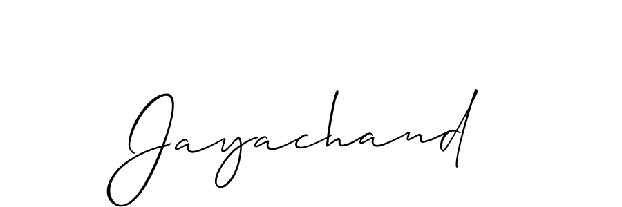 Use a signature maker to create a handwritten signature online. With this signature software, you can design (Allison_Script) your own signature for name Jayachand. Jayachand signature style 2 images and pictures png