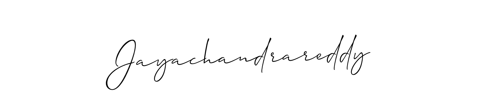 It looks lik you need a new signature style for name Jayachandrareddy. Design unique handwritten (Allison_Script) signature with our free signature maker in just a few clicks. Jayachandrareddy signature style 2 images and pictures png