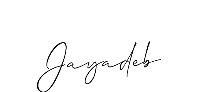 How to make Jayadeb name signature. Use Allison_Script style for creating short signs online. This is the latest handwritten sign. Jayadeb signature style 2 images and pictures png