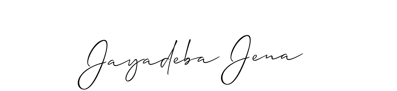 Allison_Script is a professional signature style that is perfect for those who want to add a touch of class to their signature. It is also a great choice for those who want to make their signature more unique. Get Jayadeba Jena name to fancy signature for free. Jayadeba Jena signature style 2 images and pictures png