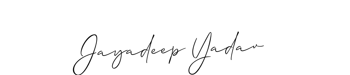 Make a beautiful signature design for name Jayadeep Yadav. With this signature (Allison_Script) style, you can create a handwritten signature for free. Jayadeep Yadav signature style 2 images and pictures png