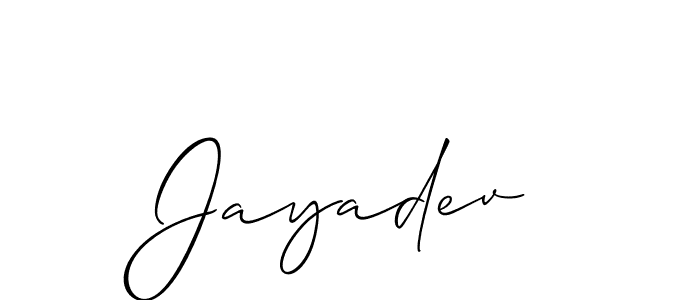 How to make Jayadev signature? Allison_Script is a professional autograph style. Create handwritten signature for Jayadev name. Jayadev signature style 2 images and pictures png