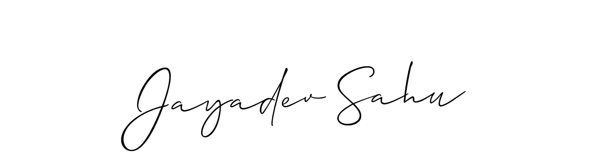 Allison_Script is a professional signature style that is perfect for those who want to add a touch of class to their signature. It is also a great choice for those who want to make their signature more unique. Get Jayadev Sahu name to fancy signature for free. Jayadev Sahu signature style 2 images and pictures png