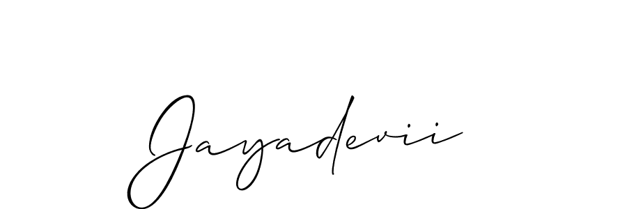 It looks lik you need a new signature style for name Jayadevii. Design unique handwritten (Allison_Script) signature with our free signature maker in just a few clicks. Jayadevii signature style 2 images and pictures png