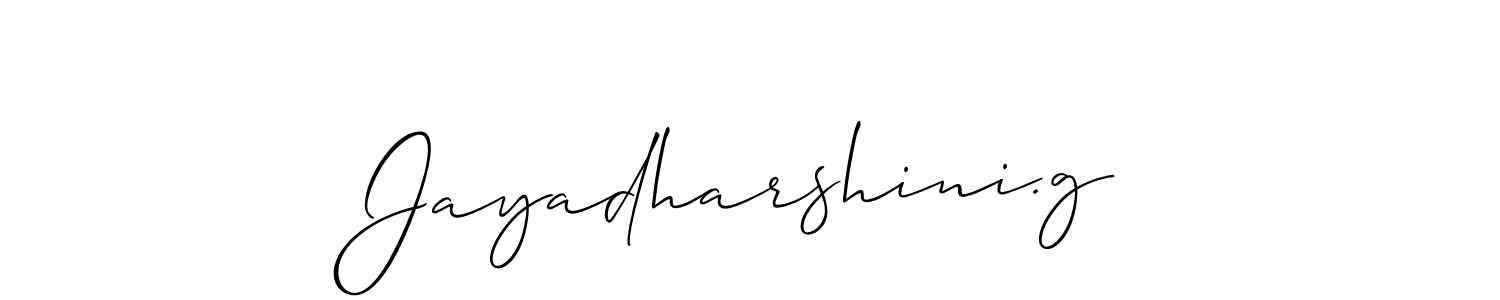 Create a beautiful signature design for name Jayadharshini.g. With this signature (Allison_Script) fonts, you can make a handwritten signature for free. Jayadharshini.g signature style 2 images and pictures png