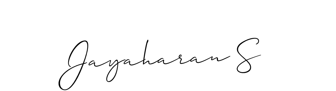 Use a signature maker to create a handwritten signature online. With this signature software, you can design (Allison_Script) your own signature for name Jayaharan S. Jayaharan S signature style 2 images and pictures png