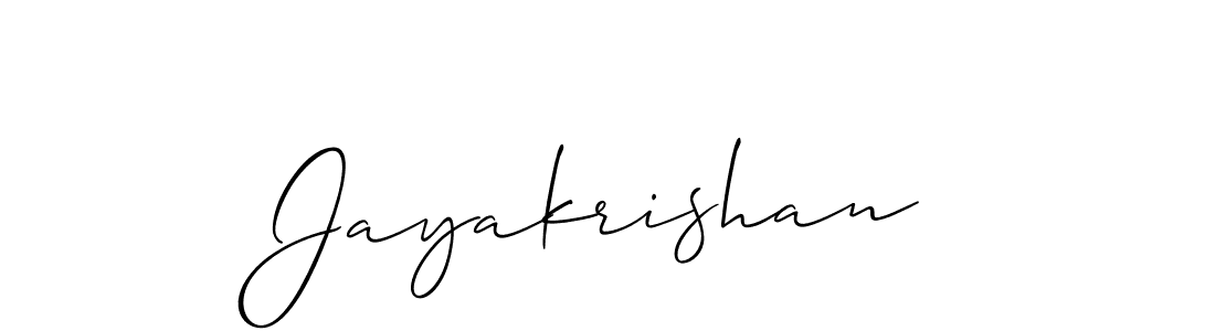 Design your own signature with our free online signature maker. With this signature software, you can create a handwritten (Allison_Script) signature for name Jayakrishan. Jayakrishan signature style 2 images and pictures png