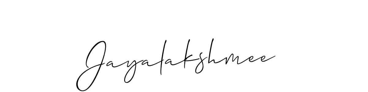 You should practise on your own different ways (Allison_Script) to write your name (Jayalakshmee) in signature. don't let someone else do it for you. Jayalakshmee signature style 2 images and pictures png