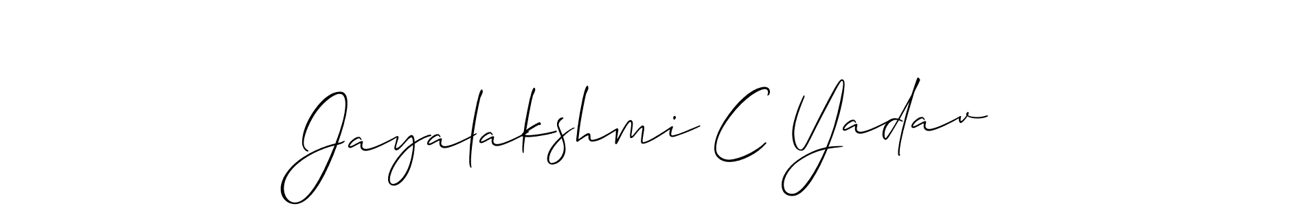 if you are searching for the best signature style for your name Jayalakshmi C Yadav. so please give up your signature search. here we have designed multiple signature styles  using Allison_Script. Jayalakshmi C Yadav signature style 2 images and pictures png