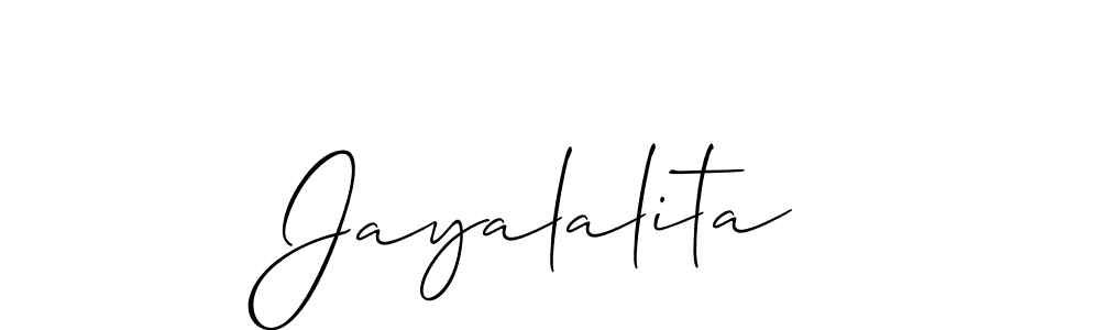 Create a beautiful signature design for name Jayalalita. With this signature (Allison_Script) fonts, you can make a handwritten signature for free. Jayalalita signature style 2 images and pictures png