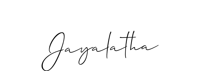 Create a beautiful signature design for name Jayalatha. With this signature (Allison_Script) fonts, you can make a handwritten signature for free. Jayalatha signature style 2 images and pictures png