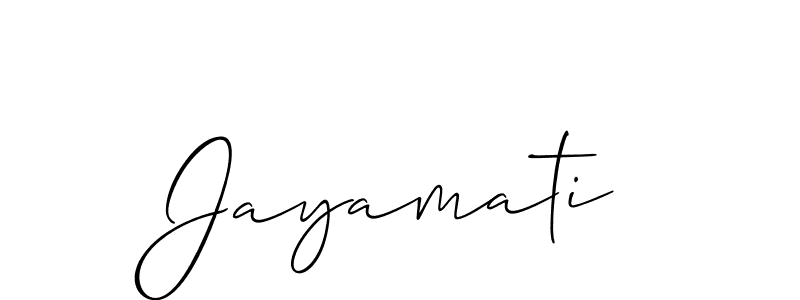 Use a signature maker to create a handwritten signature online. With this signature software, you can design (Allison_Script) your own signature for name Jayamati. Jayamati signature style 2 images and pictures png