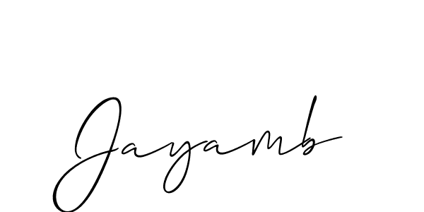 How to make Jayamb signature? Allison_Script is a professional autograph style. Create handwritten signature for Jayamb name. Jayamb signature style 2 images and pictures png