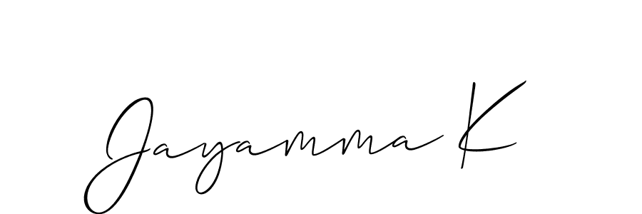 Make a short Jayamma K signature style. Manage your documents anywhere anytime using Allison_Script. Create and add eSignatures, submit forms, share and send files easily. Jayamma K signature style 2 images and pictures png