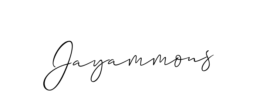 Allison_Script is a professional signature style that is perfect for those who want to add a touch of class to their signature. It is also a great choice for those who want to make their signature more unique. Get Jayammons name to fancy signature for free. Jayammons signature style 2 images and pictures png