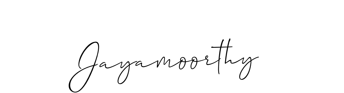 Make a beautiful signature design for name Jayamoorthy. With this signature (Allison_Script) style, you can create a handwritten signature for free. Jayamoorthy signature style 2 images and pictures png