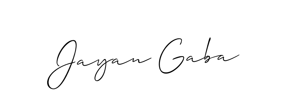 Make a short Jayan Gaba signature style. Manage your documents anywhere anytime using Allison_Script. Create and add eSignatures, submit forms, share and send files easily. Jayan Gaba signature style 2 images and pictures png