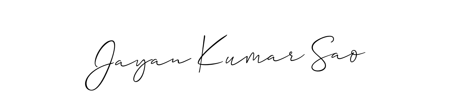 Use a signature maker to create a handwritten signature online. With this signature software, you can design (Allison_Script) your own signature for name Jayan Kumar Sao. Jayan Kumar Sao signature style 2 images and pictures png
