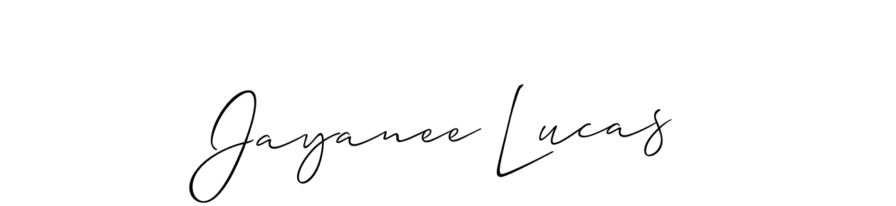 You should practise on your own different ways (Allison_Script) to write your name (Jayanee Lucas) in signature. don't let someone else do it for you. Jayanee Lucas signature style 2 images and pictures png