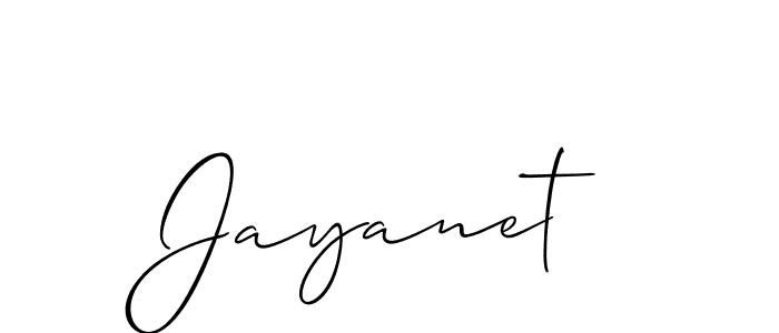 The best way (Allison_Script) to make a short signature is to pick only two or three words in your name. The name Jayanet include a total of six letters. For converting this name. Jayanet signature style 2 images and pictures png