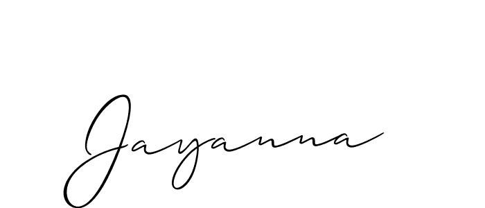 Make a beautiful signature design for name Jayanna. With this signature (Allison_Script) style, you can create a handwritten signature for free. Jayanna signature style 2 images and pictures png