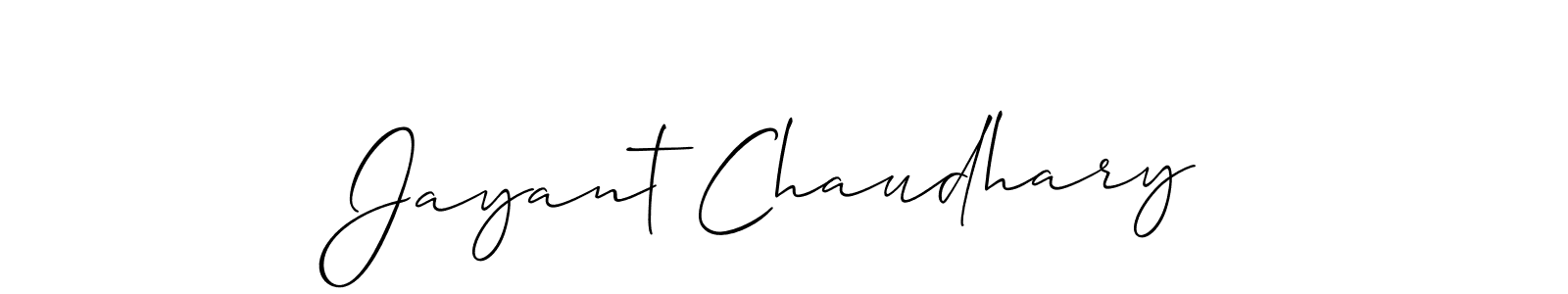 Use a signature maker to create a handwritten signature online. With this signature software, you can design (Allison_Script) your own signature for name Jayant Chaudhary. Jayant Chaudhary signature style 2 images and pictures png