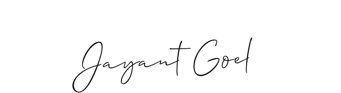 Design your own signature with our free online signature maker. With this signature software, you can create a handwritten (Allison_Script) signature for name Jayant Goel. Jayant Goel signature style 2 images and pictures png