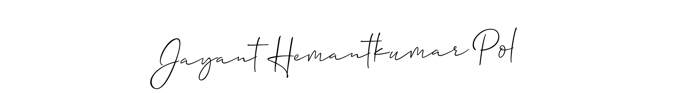 Use a signature maker to create a handwritten signature online. With this signature software, you can design (Allison_Script) your own signature for name Jayant Hemantkumar Pol. Jayant Hemantkumar Pol signature style 2 images and pictures png
